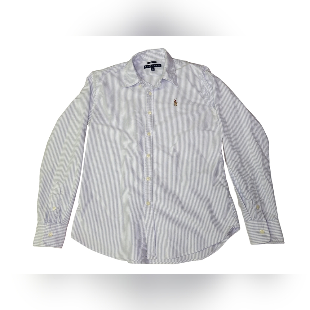 Ralph Lauren Men's Slim Fit Striped Long Sleeve Button Down Shirt Size 10